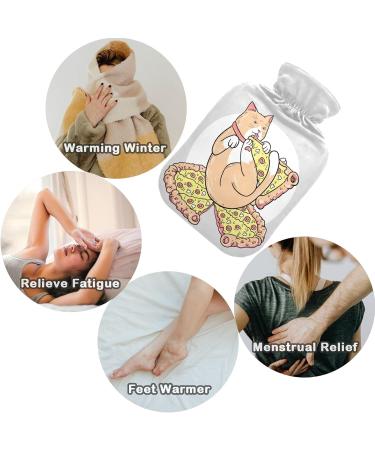 Naanle Cat Pizza Hot Water Bottle - 2L Transparent Heat & Cold Therapy for Pain Relief | Ideal for Bed & Foot Comfort - Buy Online on GoSupps.com