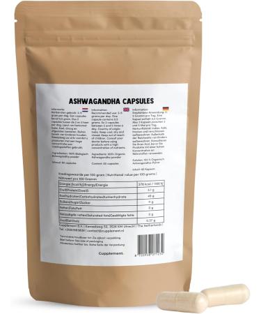 Cupplement | Ashwagandha Capsules 60 Pcs | 500 MG per Organic Capsules | Top Quality | Mushroom | 2 measurements per day - Buy Online on GoSupps.com