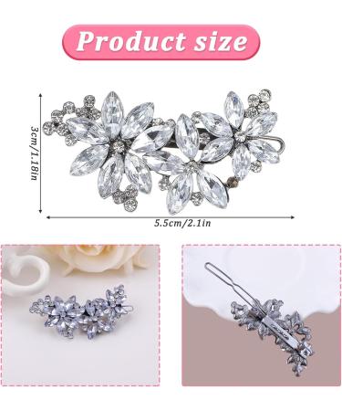 Diamante Hair Clips for Women 3 Pieces Silver Hair Clips Silver Hair Accessories Silver Hair Clip Sparkly Hair Clips Diamante Hair Accessories Bridal Hair Clip for Women for Bride Bridesmaids Prom - Buy Online on GoSupps.com