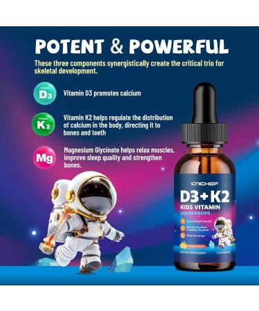 Magnesium Glycinate Liquid Drops for Kids Vitamin D3 K2 Drops for Kids - Buy Online on GoSupps.com