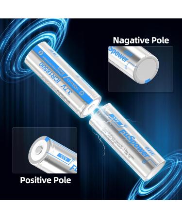 18500 Rechargeable li-ion Battery 3.7V 1400Mah Batteries for LED Torch Falshlight 18 * 50mm (2pcs) - Buy Online on GoSupps.com