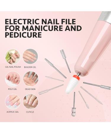 GAOY Rechargeable Cordless Nail Drill Electric Nail File Efile with 12 Nail Drill Bits for Acrylic and Gel Nails Pink - Buy Online on GoSupps.com