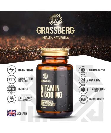 SIA GRASSBERG Grassberg Vitamin C 500mg 60 Capsules Ongearomatiseerd 60 capsules - Buy Online on GoSupps.com