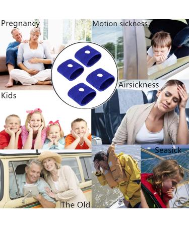 Motion Sickness Relief Wristbands - 2 Pairs | Anti-Nausea Bands for Travel | Blue Bracelet for Adults & Children - Buy Online on GoSupps.com