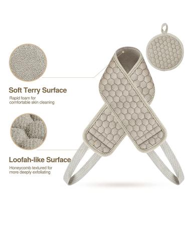 Suntee Exfoliating Back Scrubber & Sponge Pad Set for Men and Women - Deep Clean and Relax Your Body - 36.5x4.5 Inch - Buy Online on GoSupps.com