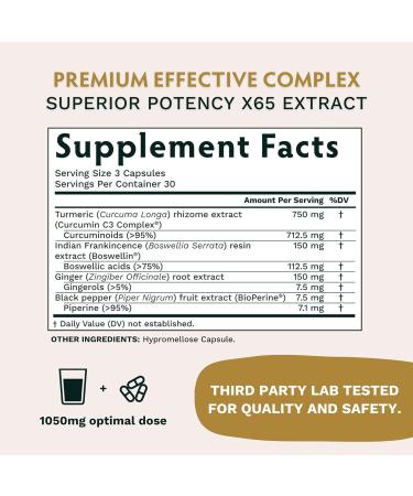 TRIBE ORGANICS 1050mg Turmeric Curcumin C3 Complex Supplement - Natural Anti-Inflammatory Support - Buy Online on GoSupps.com