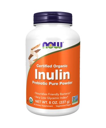 Now Foods Certified Organic Inulin High Dose 227g Vegan Powder Lab-Tested Soy Free Gluten Free Non GMO Vegetarian - Buy Online on GoSupps.com
