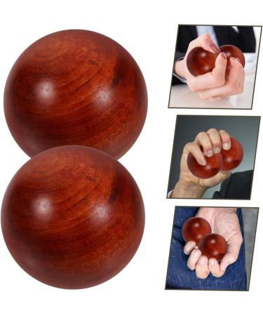 Kombiuda 2 Wooden Trade Manual Massage Balls - Health Exercise Toy - Baoding Stress Relief Bamboo Balls for Hand Muscle Stretching (5x5cm) - Buy Online on GoSupps.com