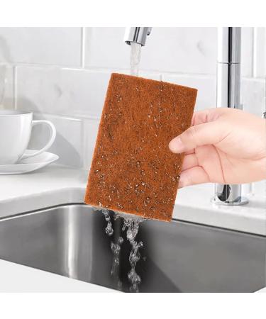 Luejnbogty 16 Pack Biodegradable and Compostable Sponges Scouring Pad Palm Fiber Eco-Friendly Sponge for Kitchen Dishes Cleaning - Buy Online on GoSupps.com