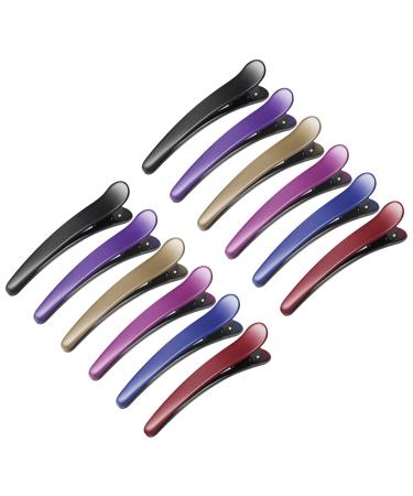Hair Clips for Styling  Sublaga 12 Pcs Non-Slip Colorful Plastic Duckbill Alligator Hair Barrettes Pins for Women  Baby Kids and Girls  3.5 (12pcs Frosted color)
