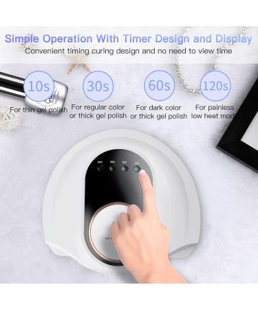 LED UV Nail Lamp for Gel Nails 130W High Power Nail Dryer with 4 Timers Nail Polish Dryer for Regular Polish Pedicure Home and Salon (White) - Buy Online on GoSupps.com
