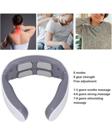 Neck Massage Device | Heated Pulse Massager for Lymphatic Drainage | Adjustable Intelligent Neck Massager for Men & Women - White - Buy Online on GoSupps.com