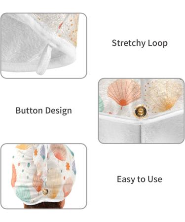 Colorful Scallop Hair Towel 2 Pack - Super Absorbent Quick Dry Hair Turbans for Women & Girls - Buy Online on GoSupps.com