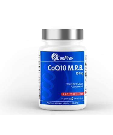 CanPrev - CoQ10 M.R.B. 100mg 60 Softgels - Helps to Maintain and Support Cardiovascular Health - Water Soluble Coenzyme Q10