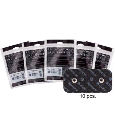 Compex Easy Snap Electrodes 2 x 4 Inch for Edge, Performance, Sport Elite, Wireless Muscle Stimulators - 5 Pack (10 Electrodes) - Black