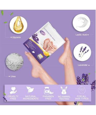2Pairs Lavender Feet Peeling Socks Foot Moisturiser Socks Foot Masks Remove Hard Skin Callus Remover For Feet Foot Mask For Dry Cracked Feet Exfoliating Foot Peeling Mask For Hard Skin Hand Foot Mask - Buy Online on GoSupps.com