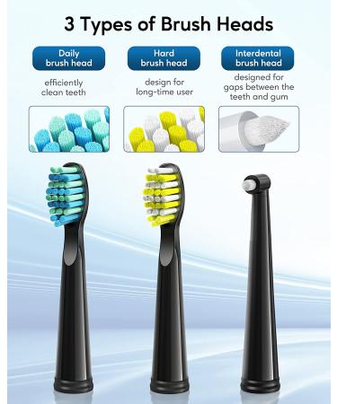 Dnsly Electric Toothbrush Heads 7 Pack Compatible with Fairywill FW-507/508/551/917/959 & ATMOKO HP126A - Black - Buy Online on GoSupps.com
