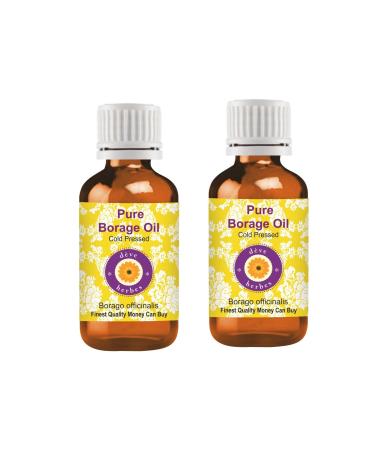 Deve Herbes Pure Borage Oil (Borago officinalis) Cold Pressed (Pack of Two) 100ml X 2 (6.76 oz) 3.38 Fl Oz (Pack of 2)