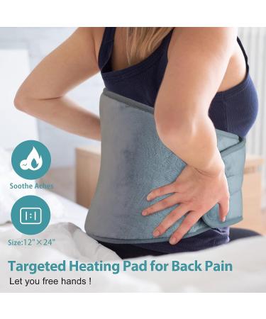 2023 XL Electric Menstrual Heating Pad for Back Pain Relief - 6 Heat Settings, Auto-Off, Belt - Mother Gift for Women - 12X24 Gray - Buy Online on GoSupps.com