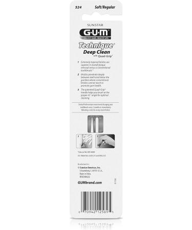 GUM Technique Deep Clean Toothbrush - Soft Bristles for Sensitive Gums - Compact 2ct (6pk) & 12ct - International Shipping Available - Buy Online on GoSupps.com