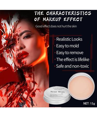 Buy Scar Wax Kit SFX Makeup - Fake Molding Wound Skin Wax for Halloween & Cosplay - Includes Spatula - Buy Online on GoSupps.com
