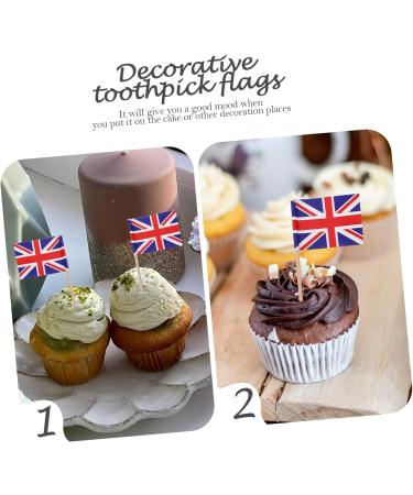 Zerodeko 200pcs Toothpick Cake Insert American Flag Toothpicks Britain Flags Cupcake Toppers American Cheese Country Toothpick Flag Food Flags Top Hat Cupcake Supply Wooden Scotland British Assorted Color 2 6.5X3.5CM - Buy Online on GoSupps.com
