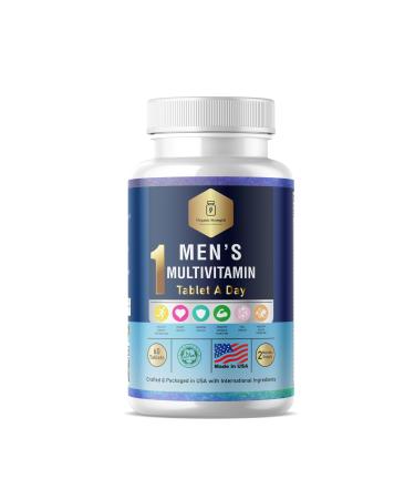 Organic Strength Daily Men's Multivitamins - Multivitamin for Men & Multimineral Supplement for Enhanced Energy Men's Vitamins Effortless Multi Vitamin 60 Tablets.