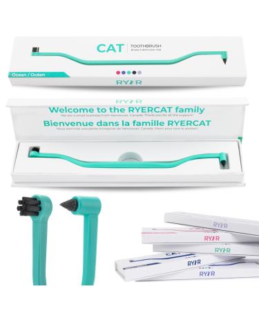 Ryercat cats accessories - double -sided cat toothbrush - kitten toothbrush with microcopic for cats/kittens - cat tooth care - toothbrush for cats (ocean blue) - Buy Online on GoSupps.com