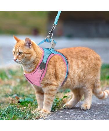 Adjustable Reflective Cat Harness and Leash Set - Escape Proof and Stylish Design for Small Pets - Pink XS (59 inch) - Buy Online on GoSupps.com