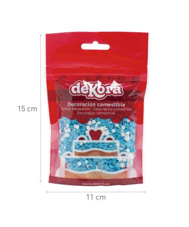 Buy Dekora Confetti Strussel Tortendeko - Edible Blue & White Sugar Decor for Cakes Cupcakes & Desserts - 100g of Stars & Circles - International Shipping Available - Buy Online on GoSupps.com