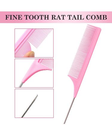 Sularpek 3-Piece Slick Brush Set for Women & Girls - Bristle, Teasing, Edge, & Rat Tail Comb - Pink - Buy Online on GoSupps.com