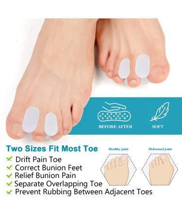 Sumiwish Flanged Toe Spacer - 12 Pack Bunion Corrector & Silicone Toe Separator for Overlapping Toes | Size L&S - Optimal Comfort & Support - Buy Online on GoSupps.com