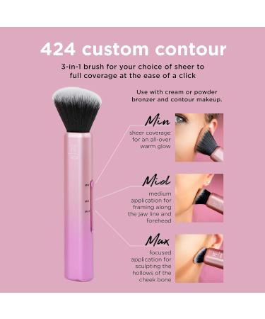Real Techniques 3 in 1 Customizable Contouring Brush | Powder & Bronzer Makeup Tool - International Shipping Available - Buy Online on GoSupps.com