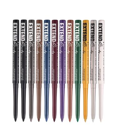 Eye Liner Pens Gel Liner Pencils | 12 Colors Waterproof Eye Makeup Pencils Durable Gel Pens Smudge Proof Cosmetics for Girls
