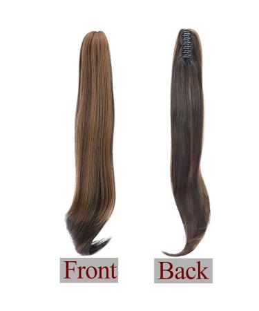 Buy Ponytail Extension Clip-in Braid - Heat-Resistant Micro-Wavy Hair - 22 (55cm) Dark Brown & Sandy Blonde - Buy Online on GoSupps.com