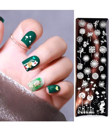 Nail Art Stamping Plates Set - Leaves, Dreamcatcher, Feather, Dandelion Image Templates - 4 Pcs - Buy Online on GoSupps.com