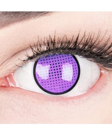 Colored purple violet crazy fun contact lenses 'Violet screen r' annual lenses without strength with free lentil container - top quality for carnival carnival and Halloween (0.0 without strength)