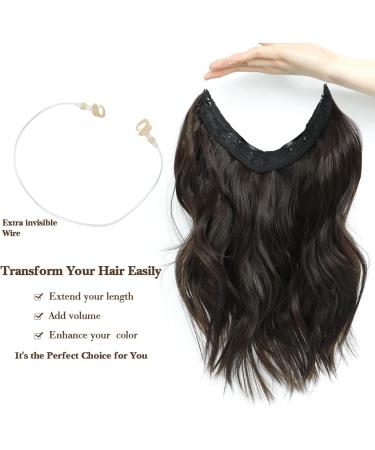 Ms Taj Halo Hair Extensions Natural Dark Brown - Adjustable Size Curly Clip-in Hairpiece for Women - 12inch - Buy Online on GoSupps.com