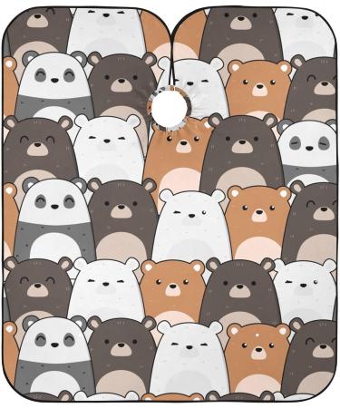 Waterproof Barber Cape - Kawaii Cartoon Teddy Bear Panda Polar & Grizzly Cheetah Haircut Bib for Men & Women | Unisex Hair Cutting Cape - Buy Online on GoSupps.com