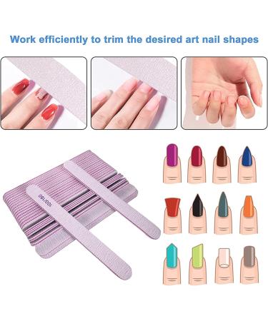 25 Pcs Emery Board Nail Files | Double Sided 100/180 Grit for Natural & Acrylic Nails | Professional Reusable Manicure Pedicure Tool - Gray - Buy Online on GoSupps.com
