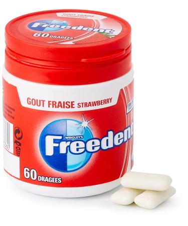 Freedent FREEDENT - Sugar-Free Strawberry Flavored Chewing Gum - Box of 60 pieces - 84g