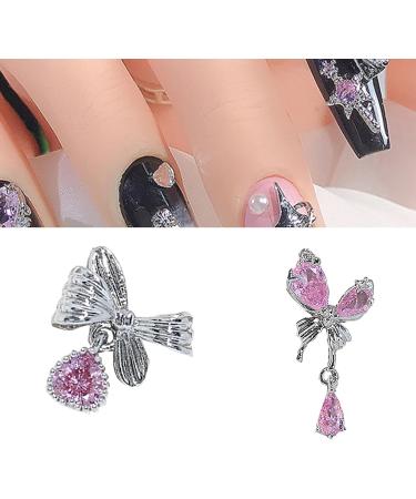 Enchanting 3D Bow Heart And Butterfly Chains Zircon Lovely Manicures Nails Art Decoration Y905 - Buy Online on GoSupps.com