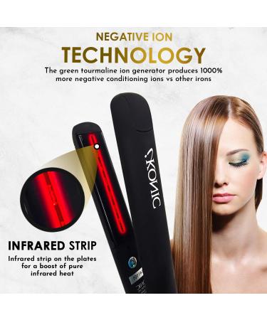 iKonic Supernova Tourmaline Flat Iron - Infrared Hair Straightener with 1 Inch Curved Plates for Maximum Smoothness & Shine | International Shipping Available - Buy Online on GoSupps.com