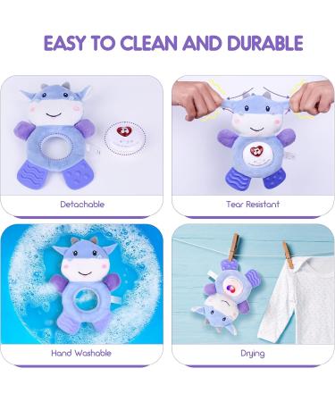 Musical Baby Teething Toys with Soft Light Teething Toys for Babies 0 3 6 9 12 Months BPA Free Washable Plush Infant Toys with Hook for Crib Sensory Baby Toys Perfect Baby Gifts-Cow - Buy Online on GoSupps.com