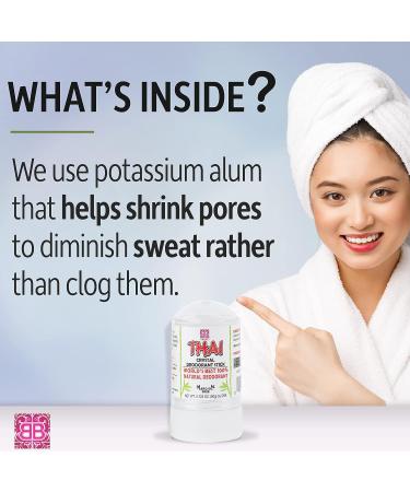 Thai Crystal Deodorant Stone Stick 2.125 Oz. All Natural Potassium Alum Deodorant Lavender Scent - No Animal Testing or Chemicals by The Beauty Box - Buy Online on GoSupps.com