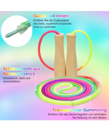 Buy Donluhu Premium Adjustable Jumping Rope for Kids - 260cm Cotton Rope & Wooden Handle - Perfect Fitness Gift for Boys and Girls - Buy Online on GoSupps.com