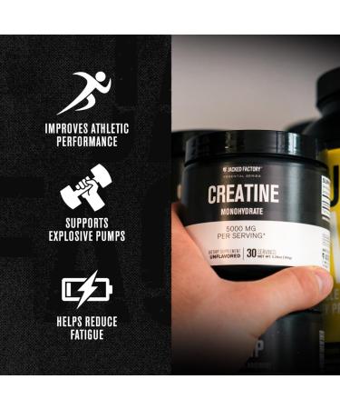 Jacked Factory NITROSURGE Pre Workout Supplement (Blue Raspberry) Creatine Monohydrate Powder 150g for Muscle Growth Increased Strength Enhanced Energy - Buy Online on GoSupps.com