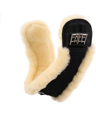 Merauno Lamb Wool Moon Belt Saddle Belt - Short Dressage Belt | Anatomically Concave Shape | Quality Merino Wool | Available in Nature Black Brown Anthracite - 75cm - Buy Online on GoSupps.com