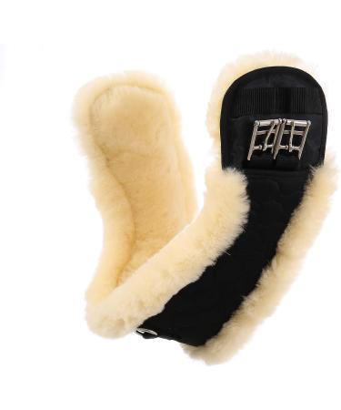 Merauno Lamb Wool Moon Belt Saddle Belt - Anatomically Concave Dressage Belt (85cm Natural Black) - Premium Merino Wool Superior Slip Resistance - Buy Online on GoSupps.com