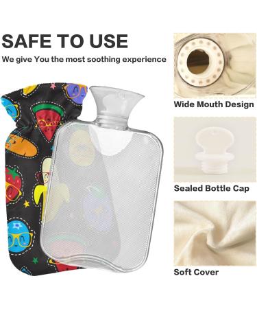 Naanle Funny Cartoon Fruits 1L Hot Water Bottle - Transparent Warm Steadl for Pain Relief & Cold Therapy - Ideal for Bed Hands & Feet - Buy Online on GoSupps.com